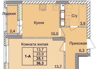Продажа 1-комнатной квартиры, 35.1 м2, Нижний Новгород, 1-я Оранжерейная улица, 24А