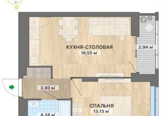 Продаю 1-комнатную квартиру, 42.8 м2, Екатеринбург, Верх-Исетский район, переулок Ударников, 33