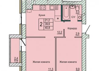 Продажа 2-ком. квартиры, 40.8 м2, Волгоград