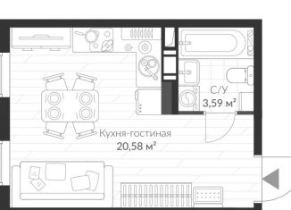 Продажа квартиры студии, 24.2 м2, Санкт-Петербург, метро Комендантский проспект