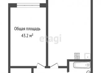 Продам двухкомнатную квартиру, 43.2 м2, Кемерово, Солнечный бульвар, 24к2