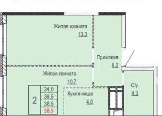1-комнатная квартира на продажу, 38 м2, рабочий посёлок Новоивановское, бульвар Эйнштейна, 5