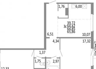 Продается трехкомнатная квартира, 64.9 м2, Челябинская область