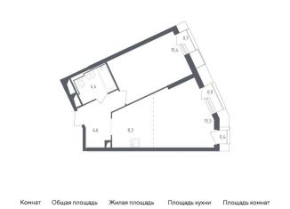 Продается однокомнатная квартира, 52.3 м2, Красногорск, жилой комплекс Спутник, 19
