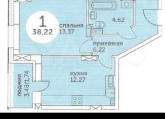 1-комнатная квартира на продажу, 38.2 м2, Пермский край, улица Революции, 52Б