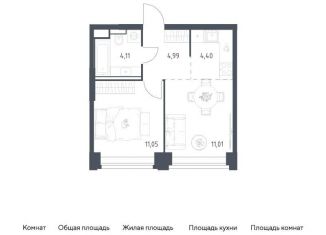 Продам 1-комнатную квартиру, 35.6 м2, Москва, жилой комплекс Нова, к3