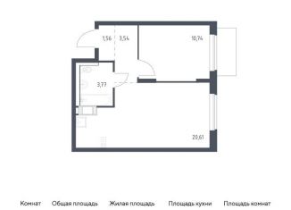 Продам 1-комнатную квартиру, 40.2 м2, Ленинградская область
