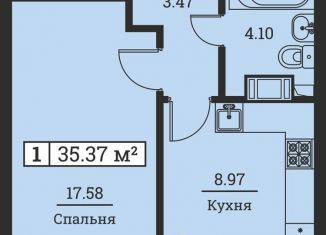 Продажа 1-комнатной квартиры, 35.4 м2, Мурино, Екатерининская улица, 19
