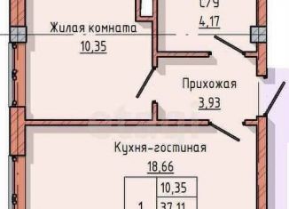 Продается 1-комнатная квартира, 38.4 м2, Нальчик, улица Байсултанова, 24, район Затишье
