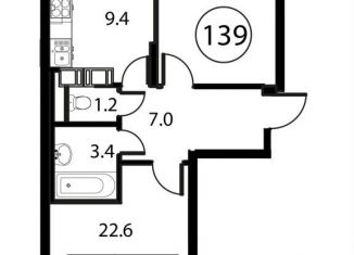 Продажа 2-комнатной квартиры, 61.3 м2, Домодедово