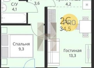 Продаю однокомнатную квартиру, 36.4 м2, Новосибирская область, Большая улица, 23