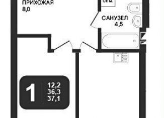 Продажа однокомнатной квартиры, 37.1 м2, Новосибирск, ЖК Никольский Парк