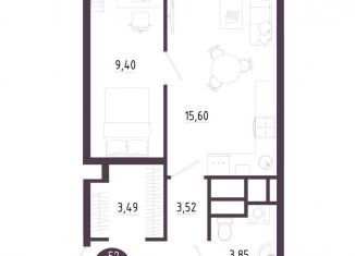 Продажа однокомнатной квартиры, 39.2 м2, Тульская область