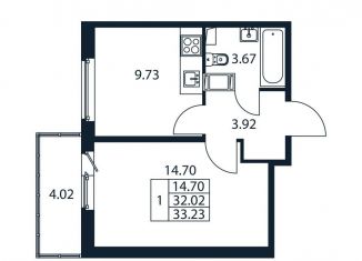 Продажа однокомнатной квартиры, 36 м2, Мурино