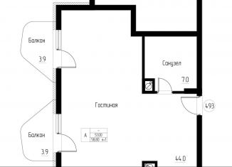 Продажа 1-ком. квартиры, 58.8 м2, Светлогорск