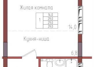 Продаю однокомнатную квартиру, 29 м2, Калининград