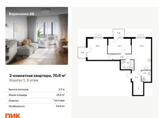 Продажа двухкомнатной квартиры, 70.6 м2, Приморский край