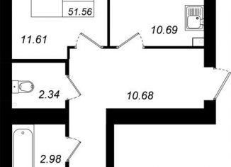 Продаю 2-ком. квартиру, 51.6 м2, Татарстан, улица Гайсина, 2Б