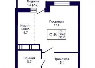 Продажа квартиры студии, 32 м2, Новосибирск, метро Площадь Маркса, улица Бородина, 54