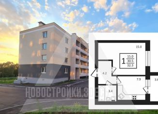 1-комнатная квартира на продажу, 32.3 м2, Владимир, Октябрьский район, Новгородская улица, 35к2