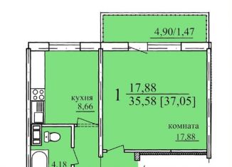 Однокомнатная квартира на продажу, 37.1 м2, Екатеринбург, Ракетная улица, 19