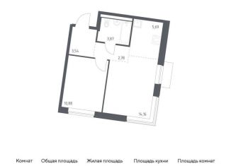 Продается 1-комнатная квартира, 40.9 м2, Москва