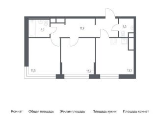 Продается 2-комнатная квартира, 54.9 м2, Москва, 3-я Хорошёвская улица, 17А, станция Зорге