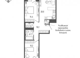 Продается двухкомнатная квартира, 68.2 м2, Санкт-Петербург, Измайловский бульвар, 11, ЖК Галактика