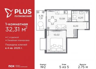 Продаю однокомнатную квартиру, 32.3 м2, Санкт-Петербург, Московский район