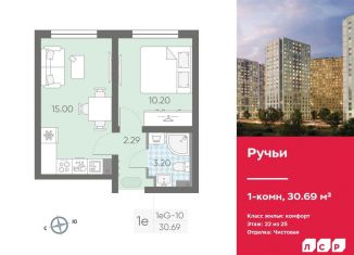 Продается однокомнатная квартира, 30.7 м2, Санкт-Петербург, ЖК Ручьи