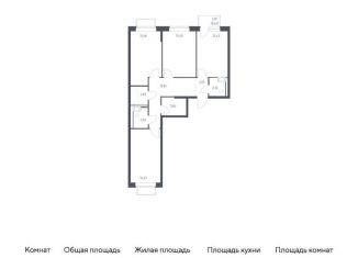 Продам трехкомнатную квартиру, 78.4 м2, Московская область, жилой комплекс Томилино Парк, к6.1