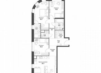 Продажа 3-комнатной квартиры, 93 м2, Москва, метро Рижская, Октябрьская улица, 103