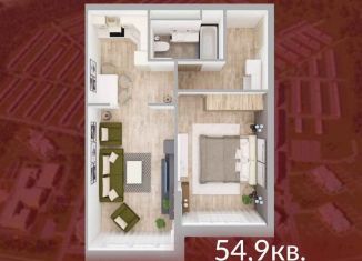 Продается однокомнатная квартира, 54.9 м2, Кемерово, Солнечный бульвар, 22, ЖК Солнечный Бульвар