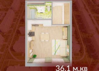 Продам 1-комнатную квартиру, 36.1 м2, Кемерово, Солнечный бульвар, 22, ЖК Солнечный Бульвар