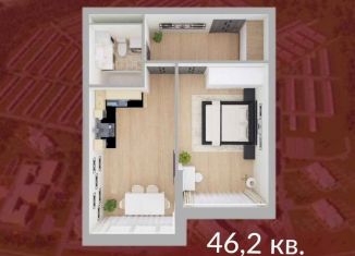 Продажа 1-комнатной квартиры, 46.2 м2, Кемерово, Солнечный бульвар, 22, ЖК Солнечный Бульвар