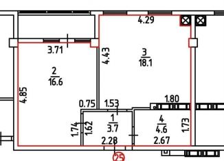 Продаю однокомнатную квартиру, 45 м2, село Мирное, Щедрая улица, 3