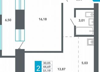 Продажа 2-ком. квартиры, 47.9 м2, Чита, Нерчинско-Заводская улица, 6/8