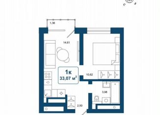 Продаю однокомнатную квартиру, 33.1 м2, деревня Дударева, улица Сергея Джанбровского, 25