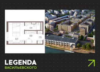 Продам квартиру студию, 28.6 м2, Санкт-Петербург, Василеостровский район, Кожевенная линия, 39к5