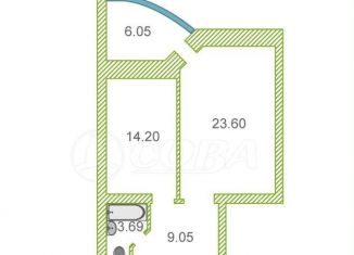 Продажа 1-ком. квартиры, 50.6 м2, Тюмень, улица Энергетиков, 16