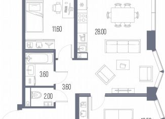 Продается 2-комнатная квартира, 69.4 м2, Москва, САО