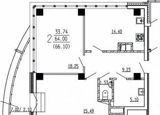 Продаю 2-комнатную квартиру, 64.3 м2, Воронеж, ЖК Финист, улица Революции 1905 года, 31Ю