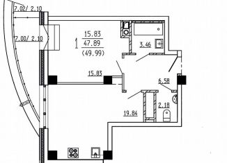 Продажа 1-ком. квартиры, 50.4 м2, Воронеж, ЖК Финист, улица Революции 1905 года, 31Ю