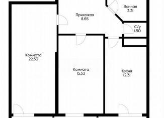 Продажа двухкомнатной квартиры, 70 м2, Краснодар, Московская улица, 131к2, ЖК Три Кита