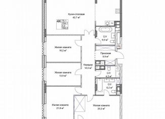 Продам 4-комнатную квартиру, 154.1 м2, Нижний Новгород, Нижегородский район