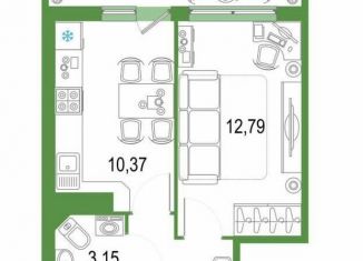 Продам 1-ком. квартиру, 34 м2, Кудрово, Европейский проспект, 22, ЖК Европейский парк