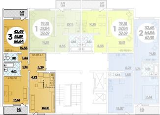 Продается 3-ком. квартира, 66.6 м2, Краснодар, ЖК Квартал № 6