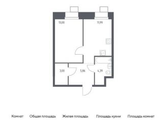 Продаю однокомнатную квартиру, 37.5 м2, поселение Мосрентген, многофункциональный комплекс Тропарево Парк, к2.4