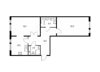 Продается двухкомнатная квартира, 69.3 м2, Мытищи, улица Мира, 39, ЖК Ярославский