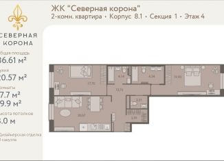 Двухкомнатная квартира на продажу, 86.6 м2, Санкт-Петербург, Дворцовая площадь, метро Адмиралтейская